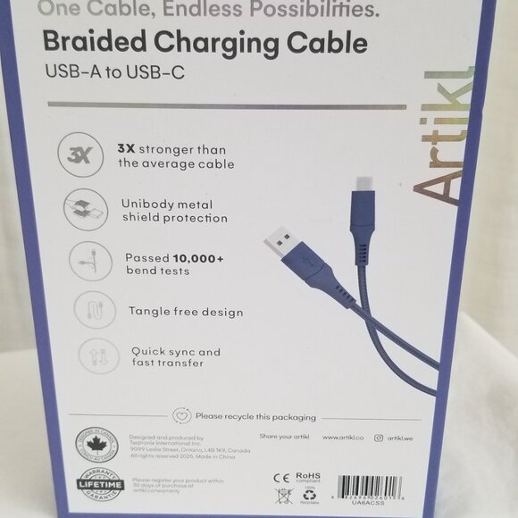 Artikl Charge & Sync Braided Charging Cable 6f USB-A to UBC-C 3X Faster Charging - Picture 14 of 16